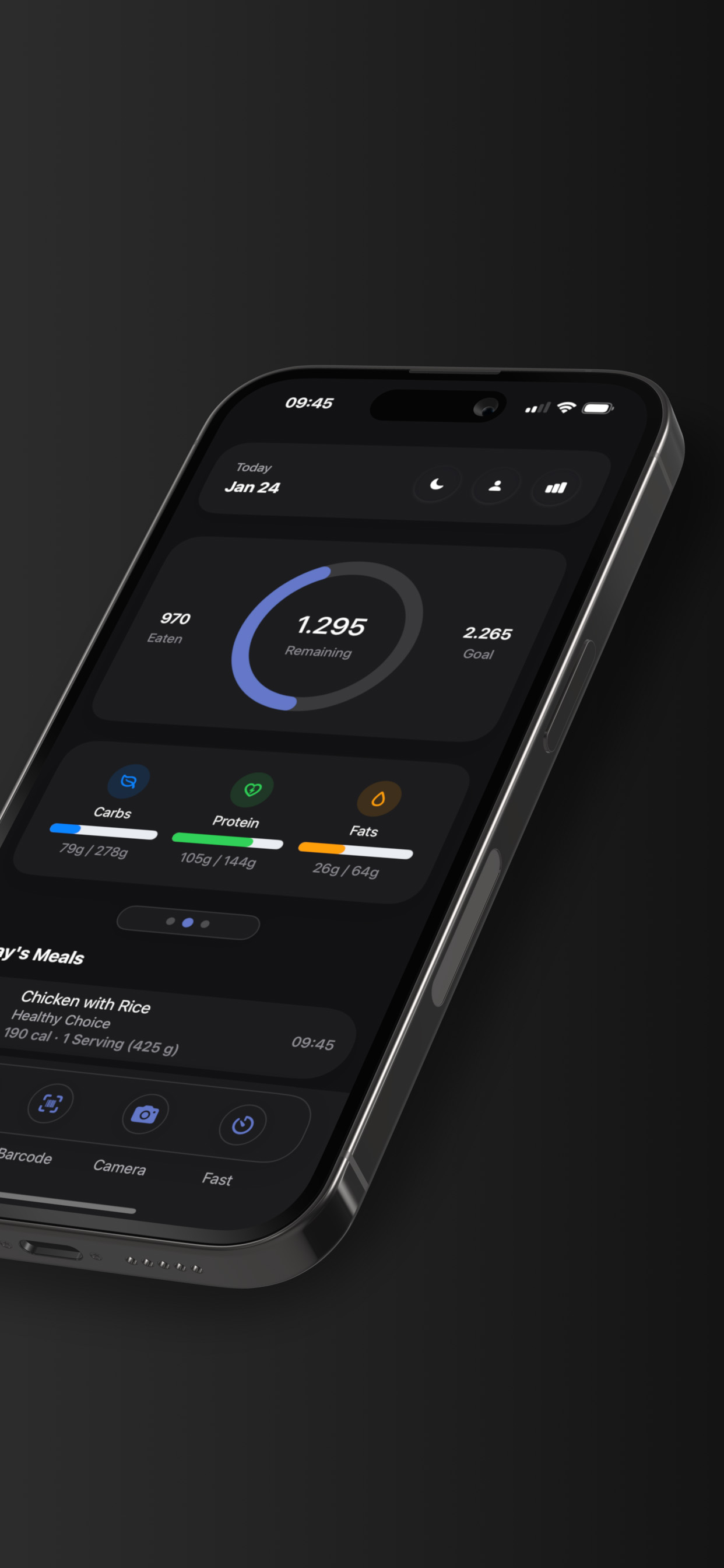 Daily calorie and macro tracking